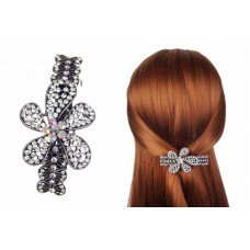 Заколка для волос украшенная цветочком со стразами 11-19183