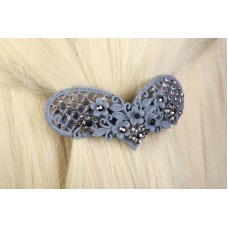 Заколка для волос оригинальной формы со стразами и бусинами 11-19060