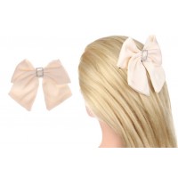 Заколка автоматическая бант бежевая 1-211054