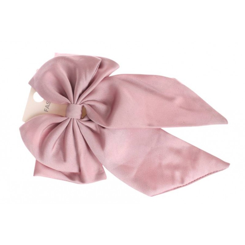 Заколка автоматическая бант розовая 1-211207