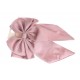 Заколка автоматическая бант розовая 1-211207