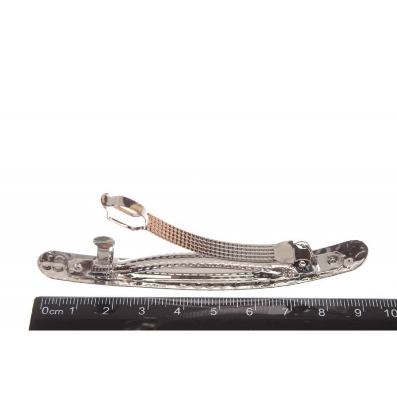 Заколка для волос автоматическая (серебро) 1-210781