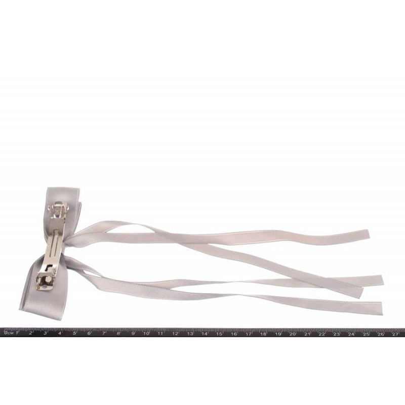 Заколка автоматическая бант серая 1-211139