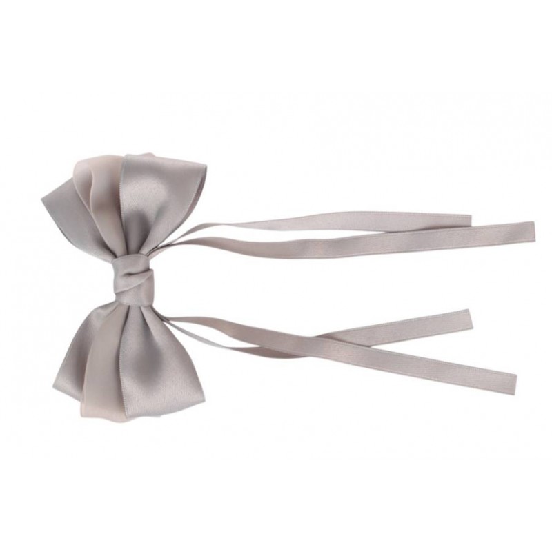 Заколка автоматическая бант серая 1-211177