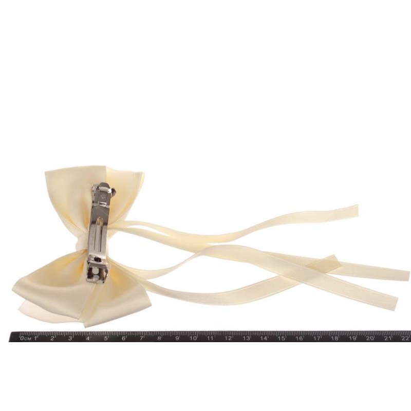 Заколка автоматическая бант бежевая 1-211153