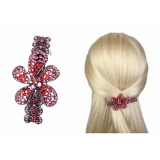 Заколка для волос украшенная цветочком со стразами 11-18537