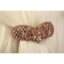 Заколка для волос оригинальной формы со стразами и бусинами 11-19084