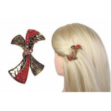 Заколка для волос в виде бантика со стразами