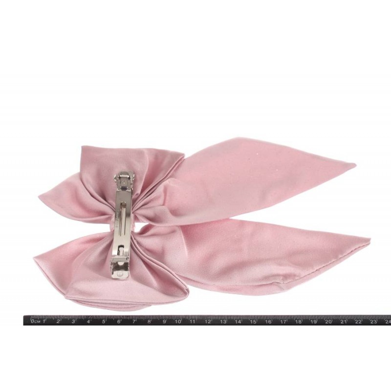 Заколка автоматическая бант розовая 1-211207