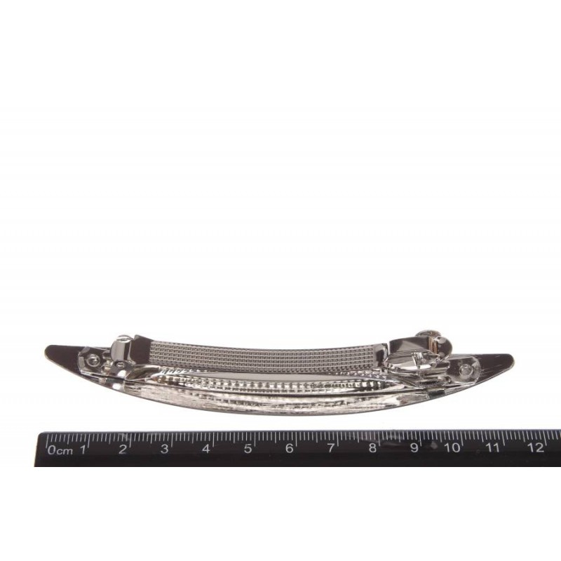 Заколка для волос автоматическая (серебро) 1-210828