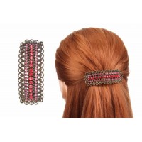Заколка для волос прямоугольной формы усыпанная стразами 11-19091