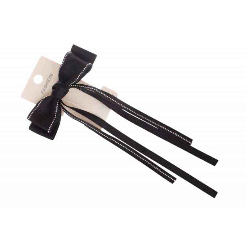 Заколка автоматическая бант черная 1-211214