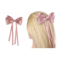 Заколка автоматическая бант розовая 1-211160