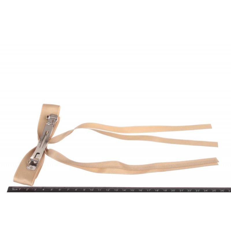 Заколка автоматическая бант коричневая 1-211122