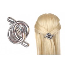 Заколка для волос автоматическая (серебро) 1-210866