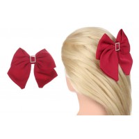 Заколка автоматическая бант красная 1-211061