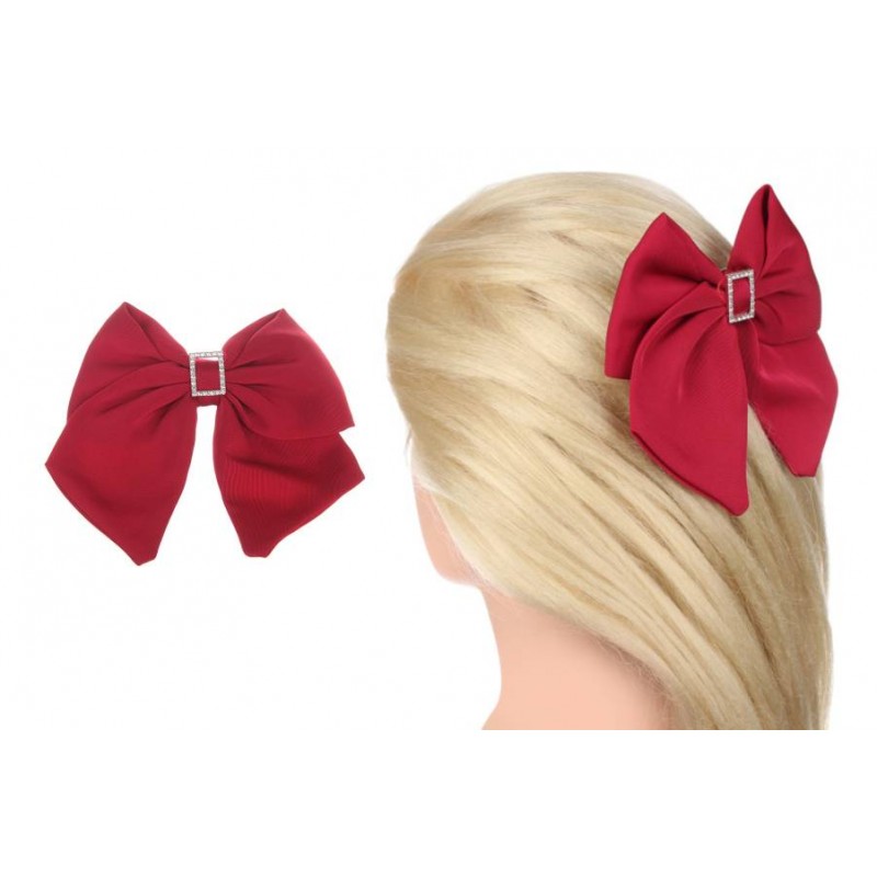 Заколка автоматическая бант красная 1-211061