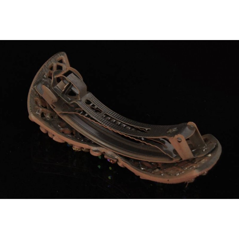 Заколка для волос оригинальной формы с цветами и стразами