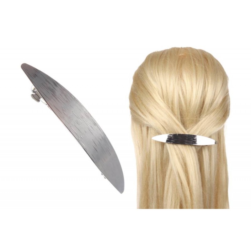 Заколка для волос автоматическая (серебро) 1-210828