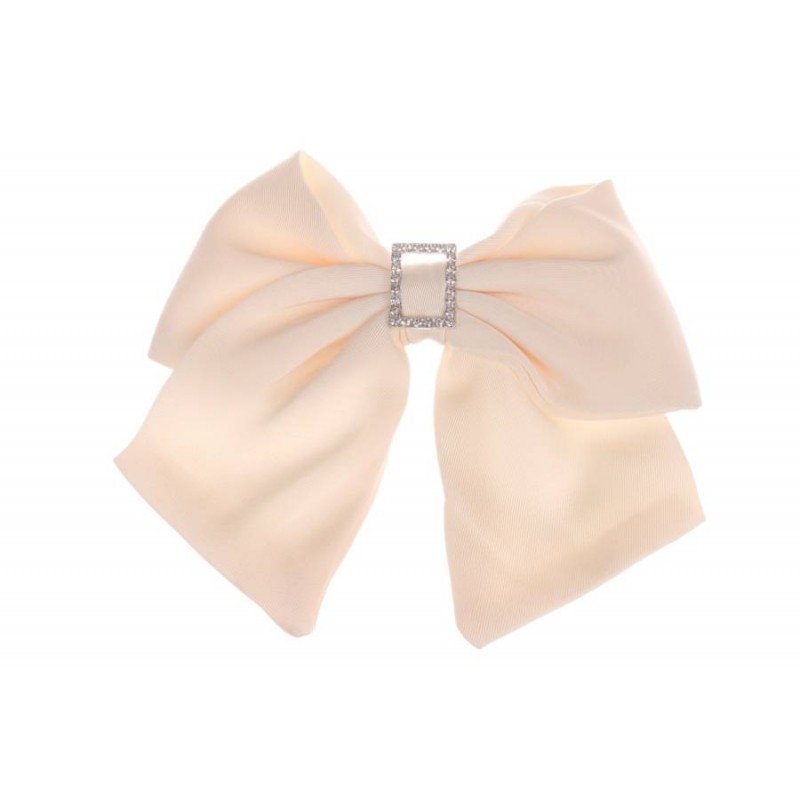 Заколка автоматическая бант бежевая 1-211054