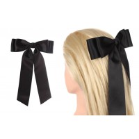 Заколка автоматическая бант черная 1-211108