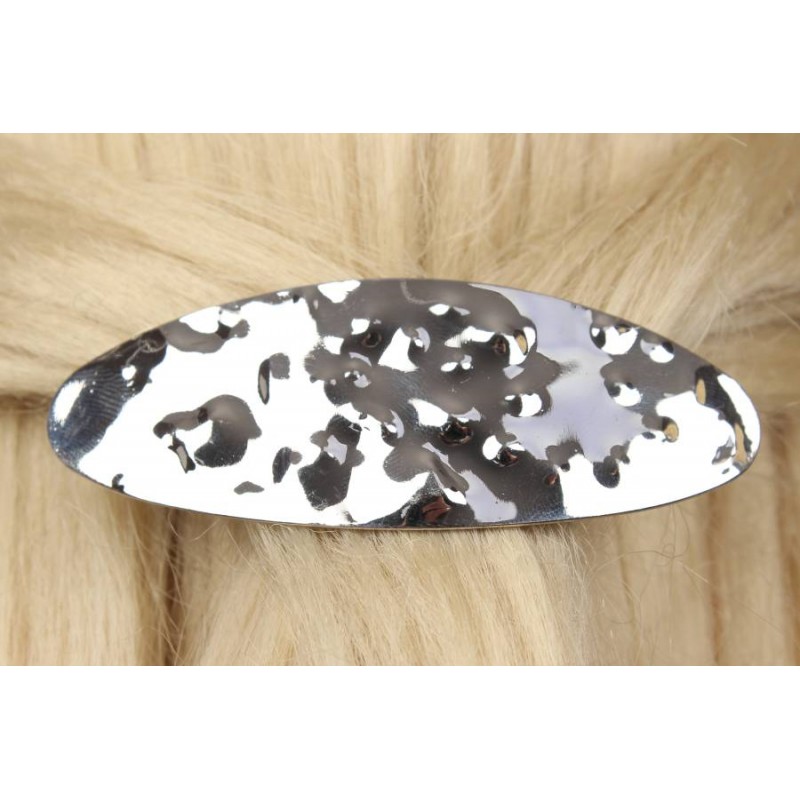 Заколка для волос автоматическая (серебро) 1-210880