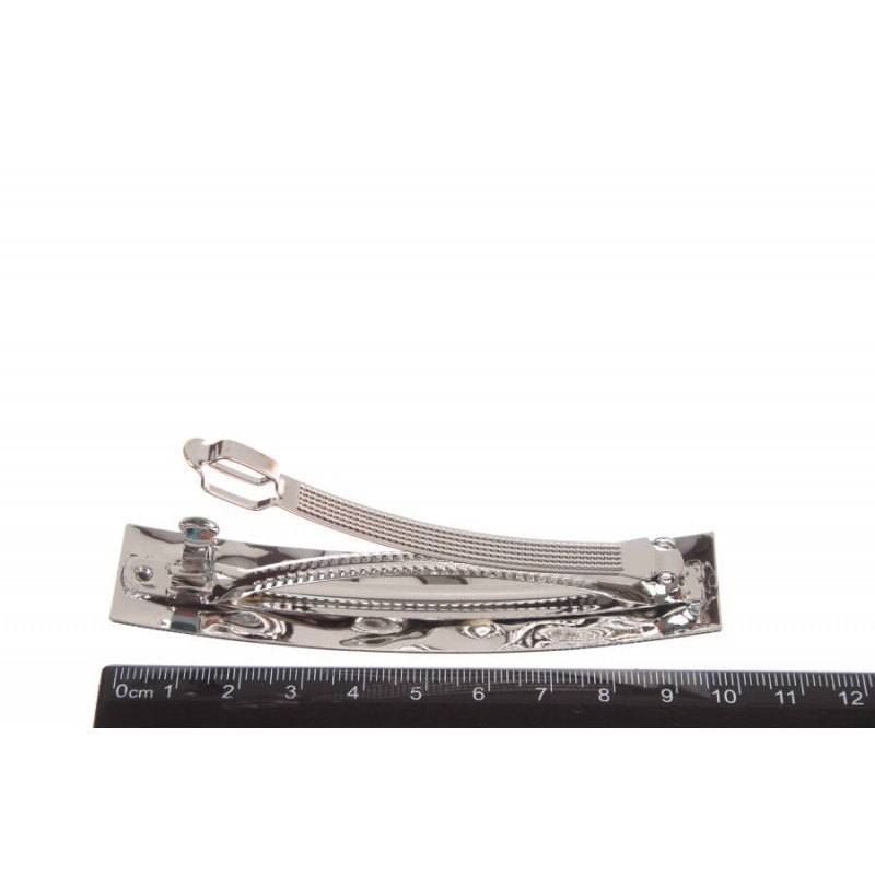 Заколка для волос автоматическая (серебро) 1-210804