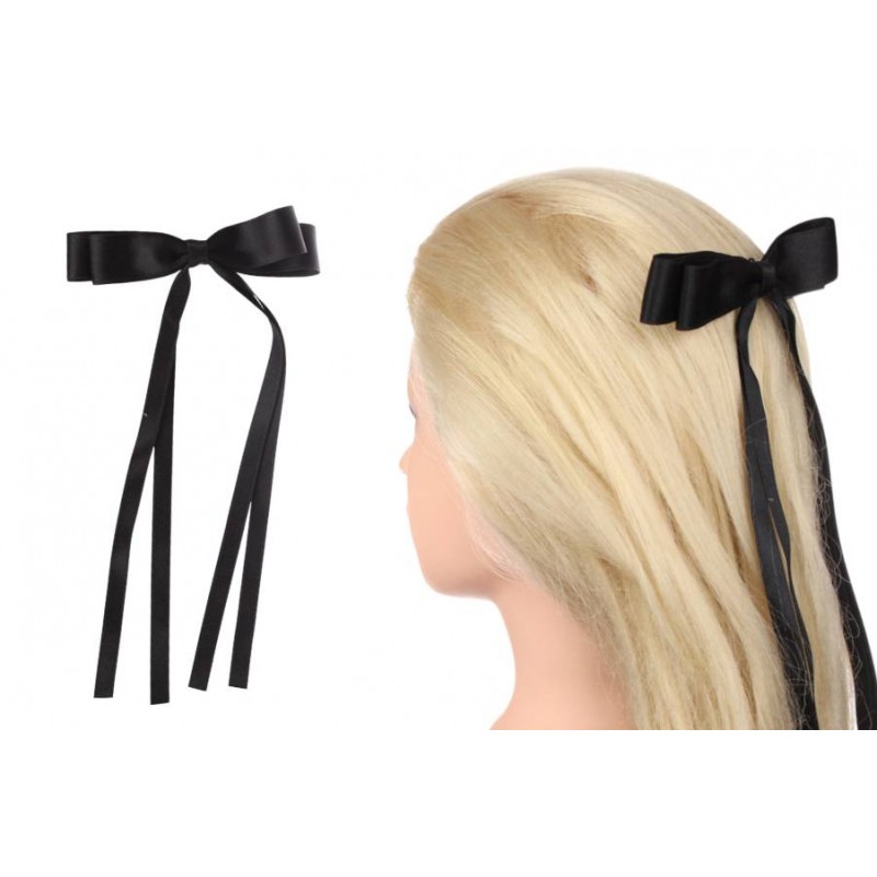 Заколка автоматическая бант черная 1-211146