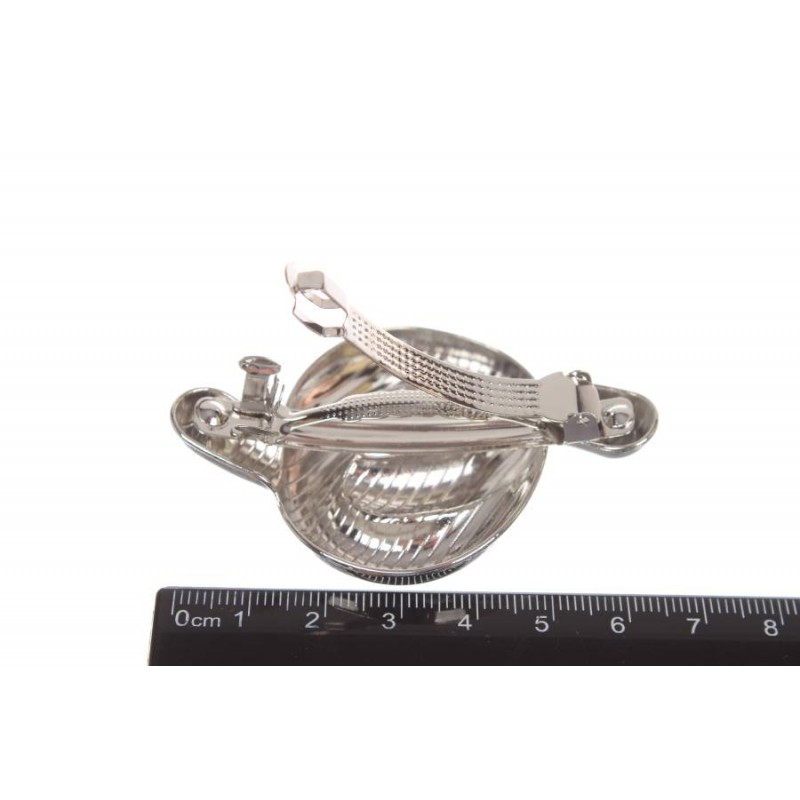 Заколка для волос автоматическая (серебро) 1-210866