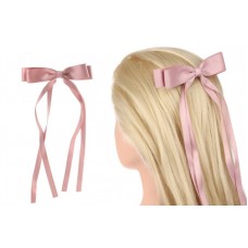 Заколка автоматическая бант розовая 1-211115