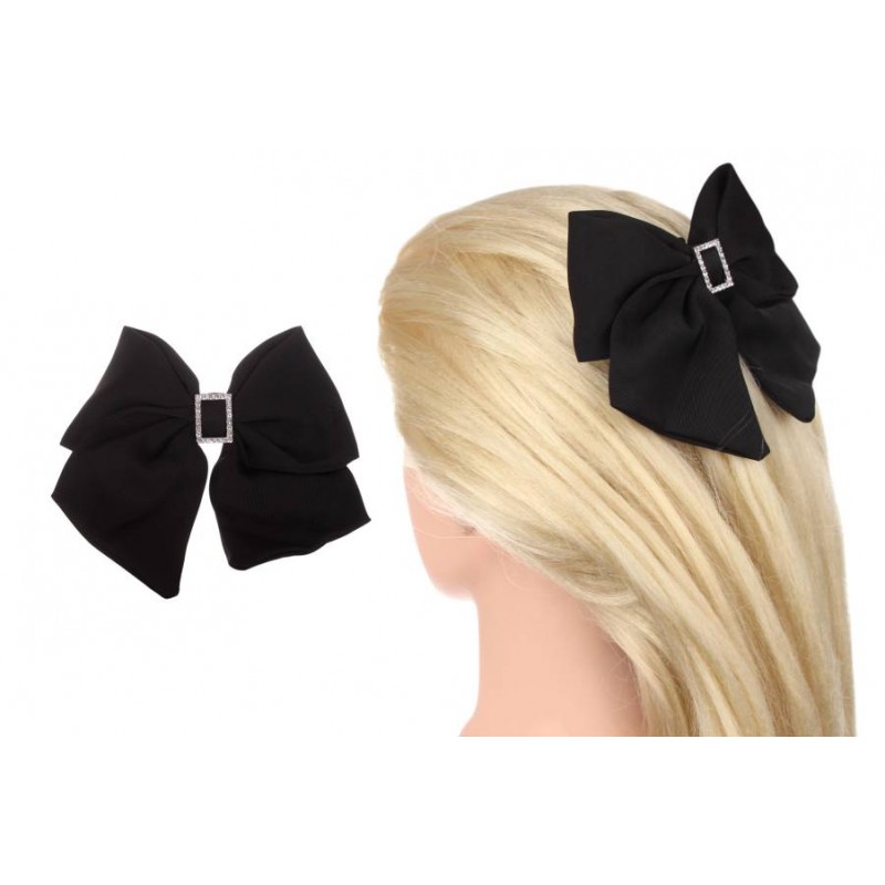 Заколка автоматическая бант черная 1-211078