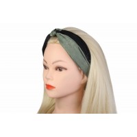 Повязка на голову черная с зеленым 1-181685