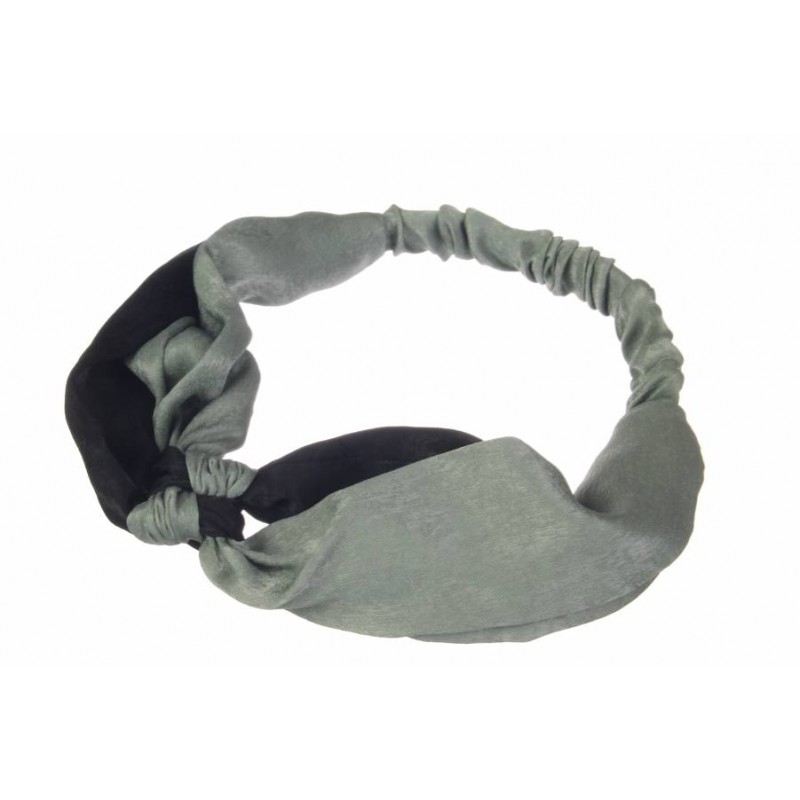 Повязка на голову черная с зеленым