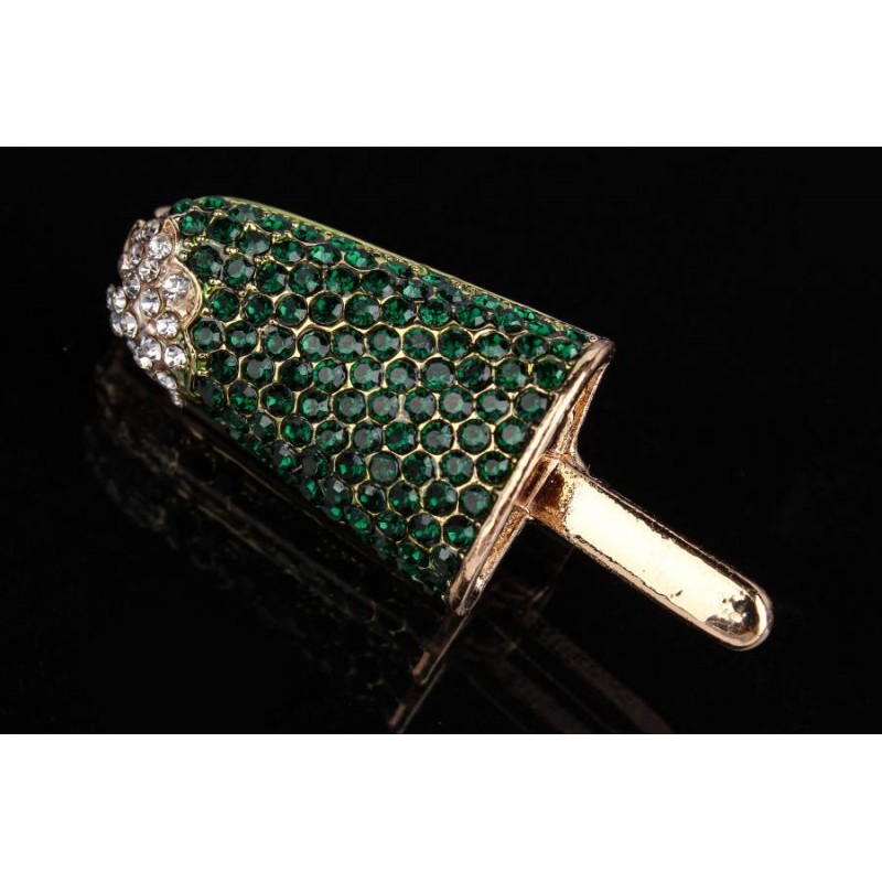 Брошь в виде мороженого зеленая