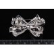 Брошь в виде бантика в стразах синяя
