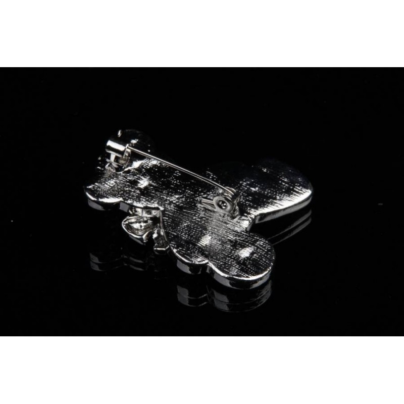 Брошь в форме мишки декорированная стразами