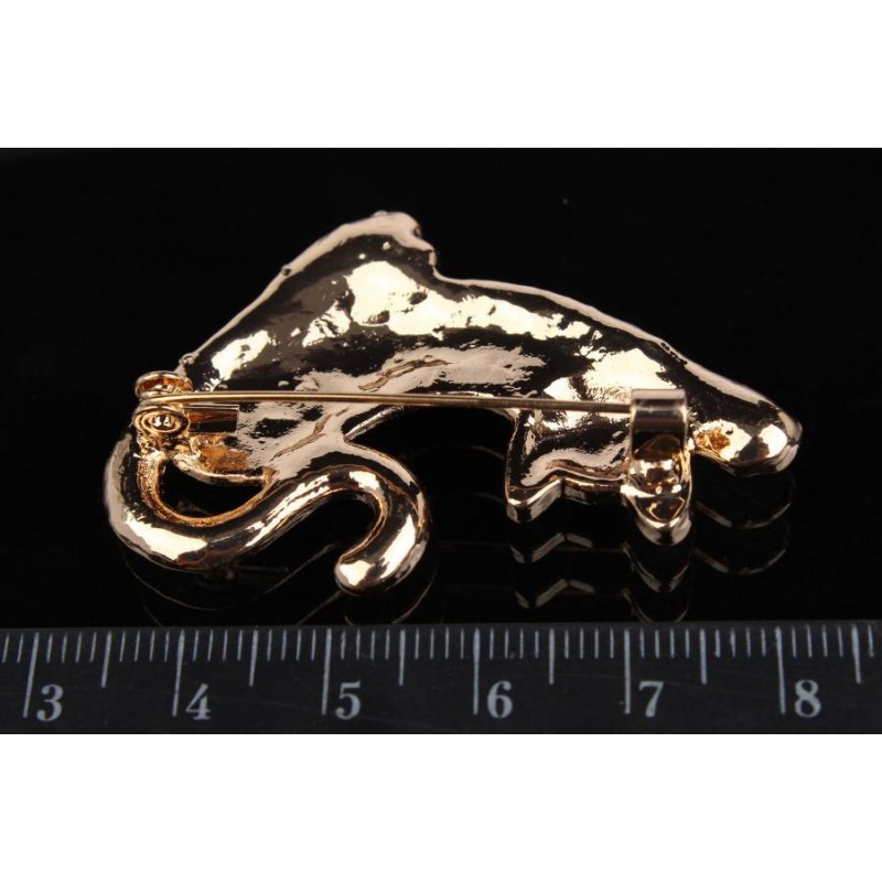 Брошь в виде кота коричневая