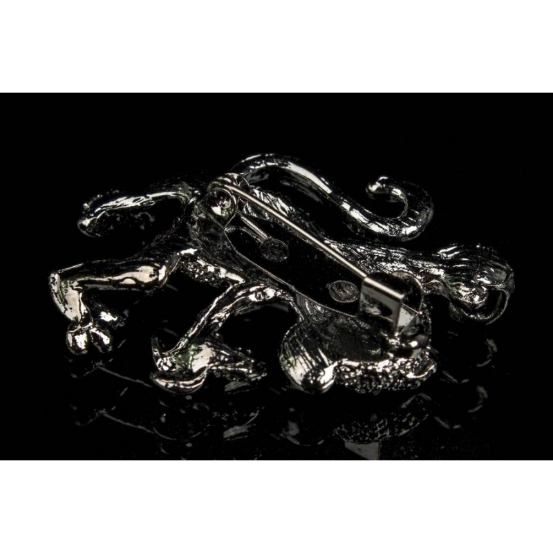 Брошь в виде обезьянки декорированная стразами