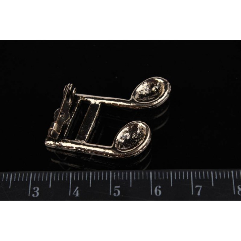 Брошь в виде ноты жёлтая