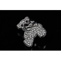 Брошь в форме мишки декорированная стразами 11-09009