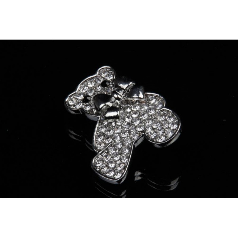 Брошь в форме мишки декорированная стразами