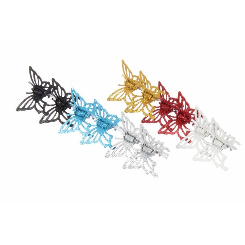 Краб для волос в виде бабочки разноцветный