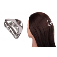 Краб для волос металлический  5см серебро 1-213607