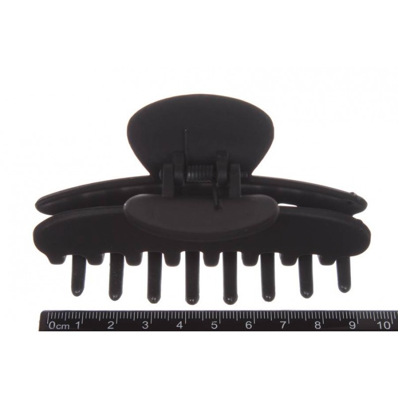 Краб для волос черный матовый 10см 1-207880
