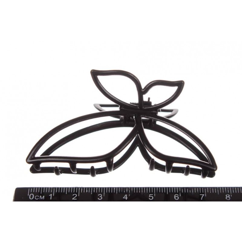 Краб для волос металлический  7,5см черный матовый 1-213461
