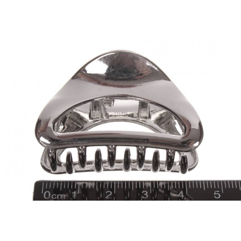 Краб для волос металлический  5см серебро 1-213607