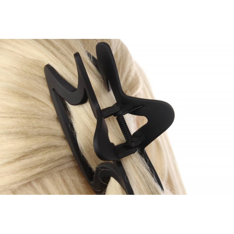 Краб для волос черный матовый  1-207910