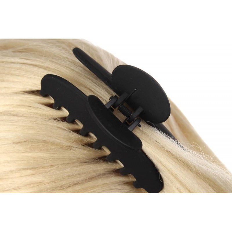 Краб для волос черный матовый 10см 1-207880