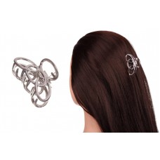 Краб для волос металлический  5см серебро 1-213515