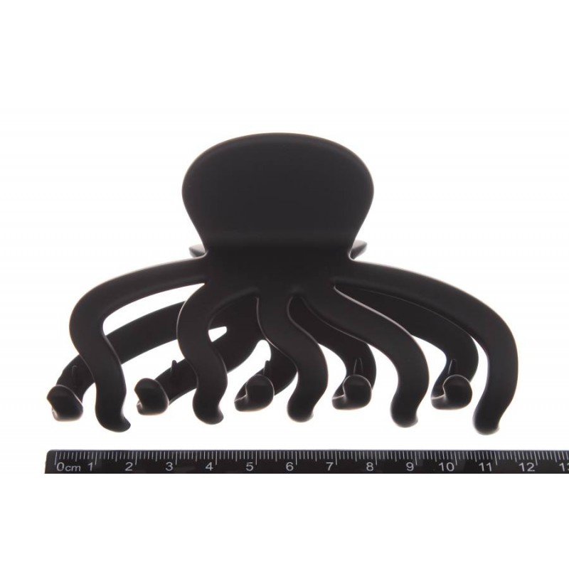 Краб для волос черный матовый  1-207897